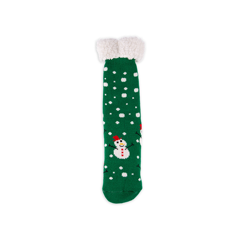 RZ130 Acrylic Cute Christmas Series Thick Sherpa Fleece Lined Non Slip Women’s Cabin Socks