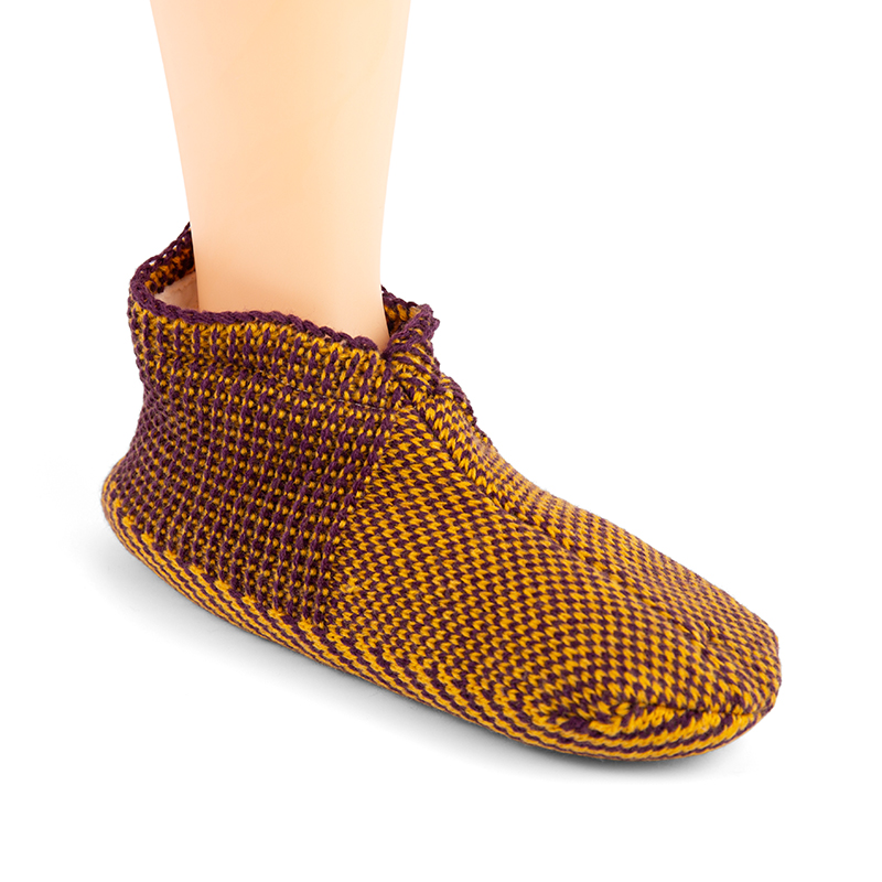 RZ023 Color Block Thick Sherpa Lined Warm Slipper Socks