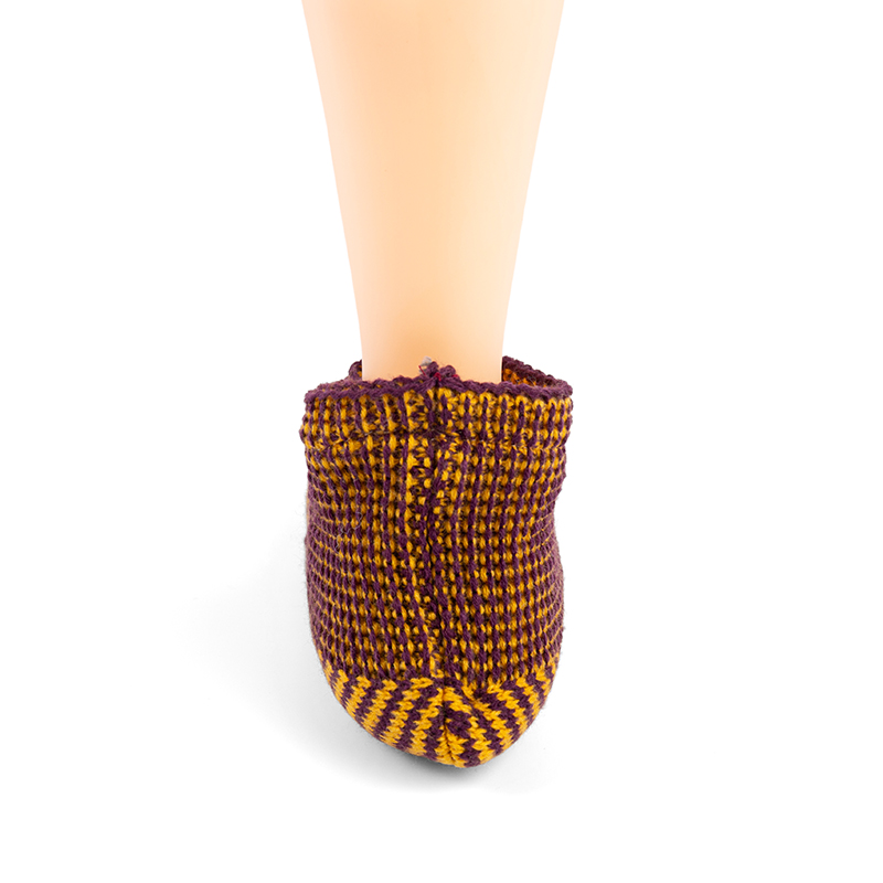 RZ023 Color Block Thick Sherpa Lined Warm Slipper Socks