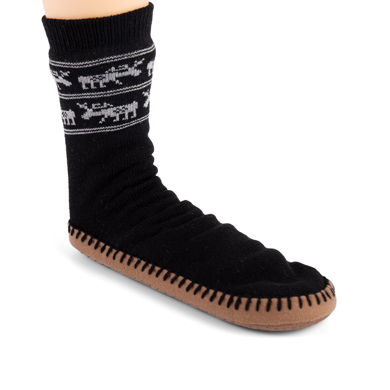RZ156 Handmade Soft Sole Reindeer Design Slipper Socks