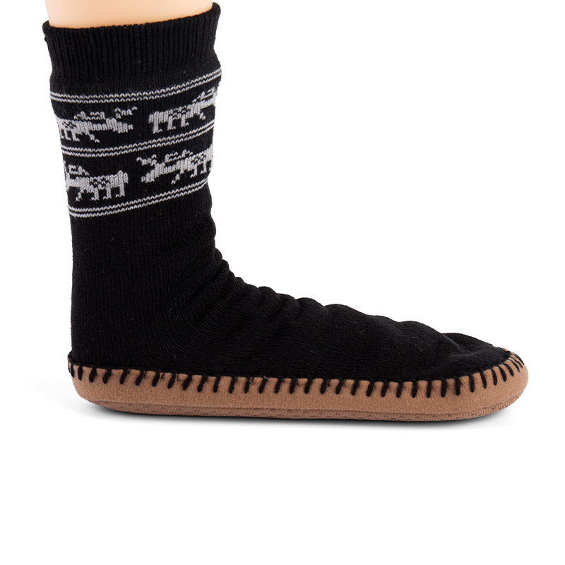 RZ156 Handmade Soft Sole Reindeer Design Slipper Socks