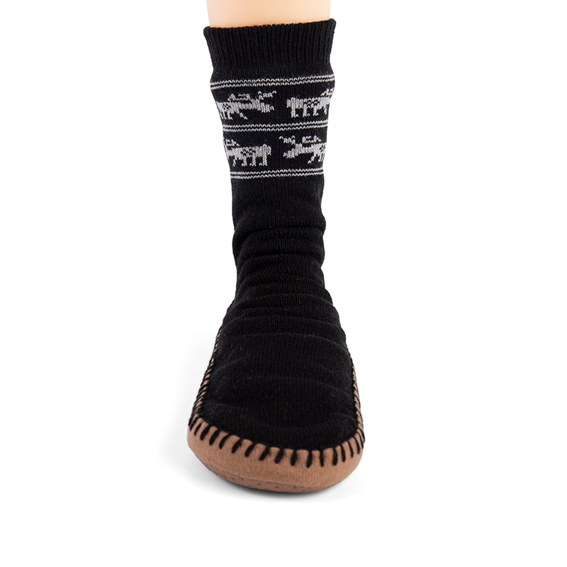 RZ156 Handmade Soft Sole Reindeer Design Slipper Socks