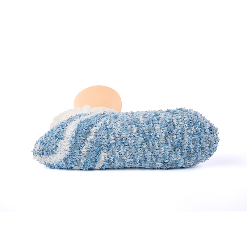 RZ135 Color-Woven Butterfly Yarn Anti-Slip Home Knit Slippers with Sherpa Fleece Lining