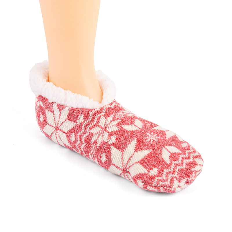 RZ134 Morandi Color Snowflake Pattern, Stripe, and Solid Color Home Knit Slippers
