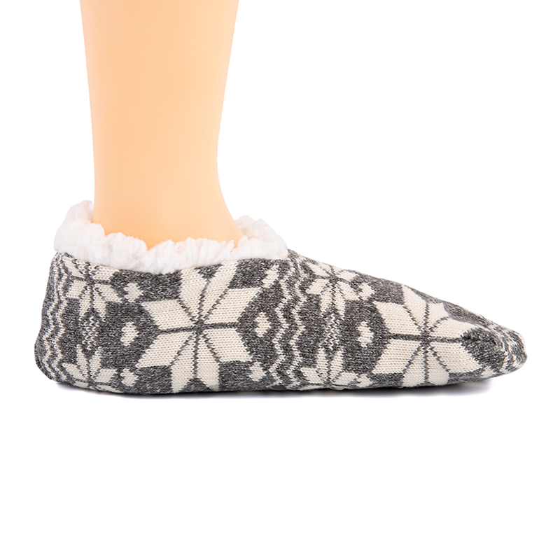 RZ134 Morandi Color Snowflake Pattern, Stripe, and Solid Color Home Knit Slippers