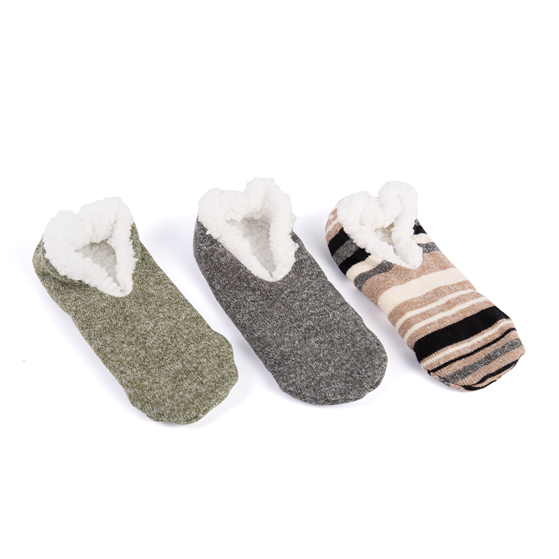 RZ134 Morandi Color Snowflake Pattern, Stripe, and Solid Color Home Knit Slippers
