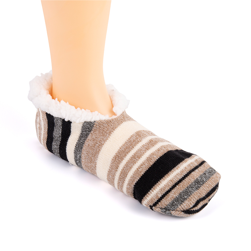 RZ134 Morandi Color Snowflake Pattern, Stripe, and Solid Color Home Knit Slippers