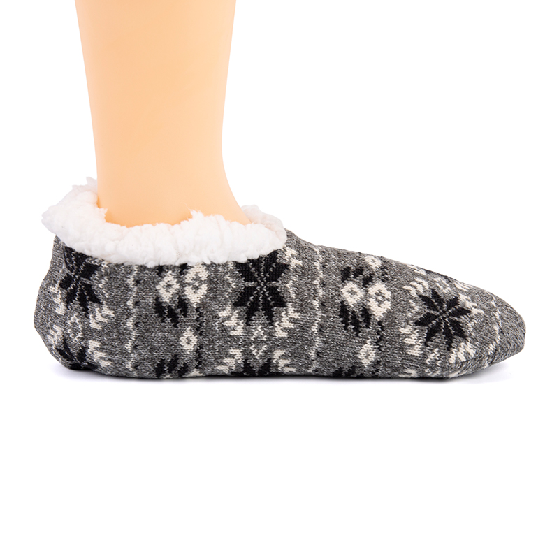 RZ134 Morandi Color Snowflake Pattern, Stripe, and Solid Color Home Knit Slippers