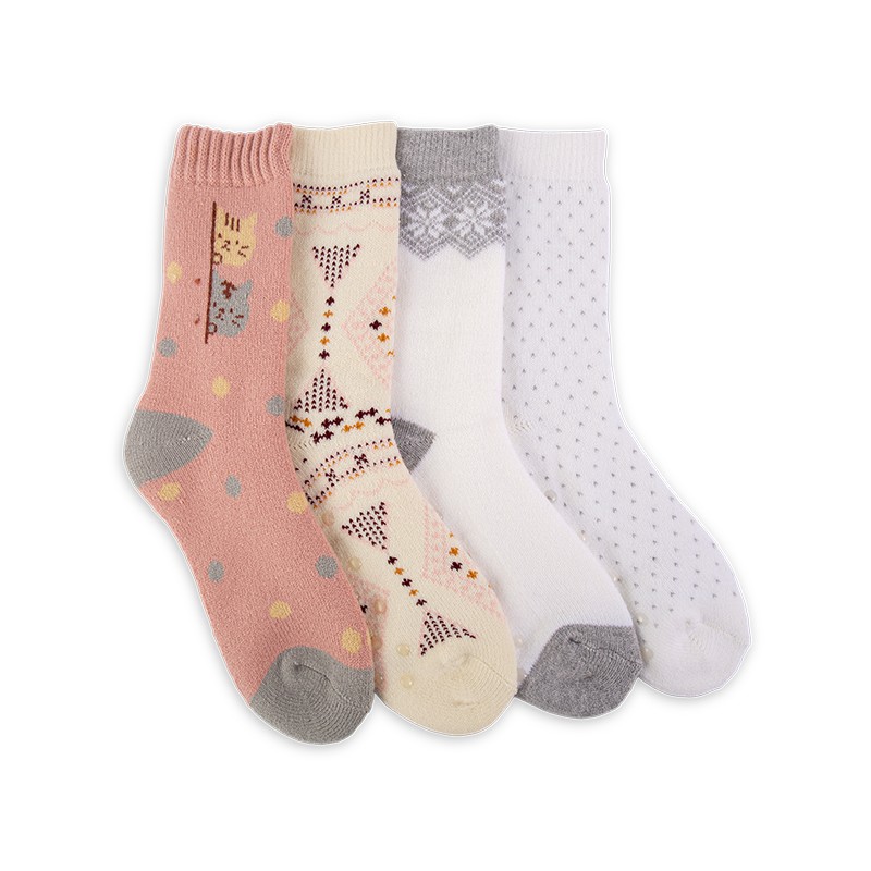 RZ038 Playful Brushed Acrylic Women’s Heat Retainer Socks