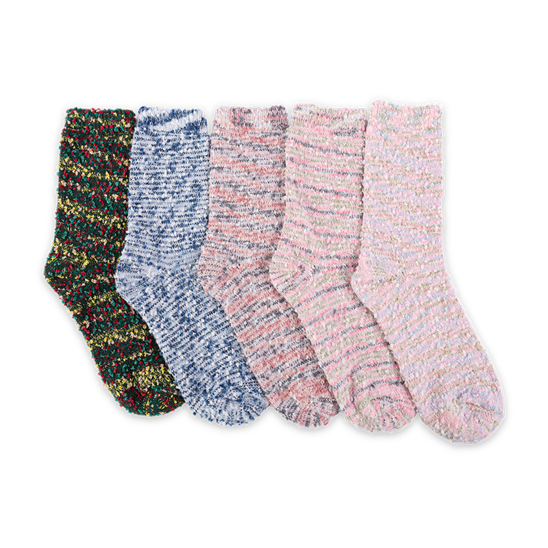 RZ125 Playful Candy Color Fuzzy Speckled Mid-Calf Women’s Boot Socks