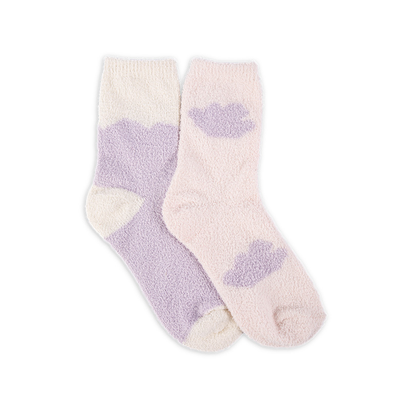 RZ095 Soft Cloud Lavender Pink Light Fleece Women’s Boot Socks