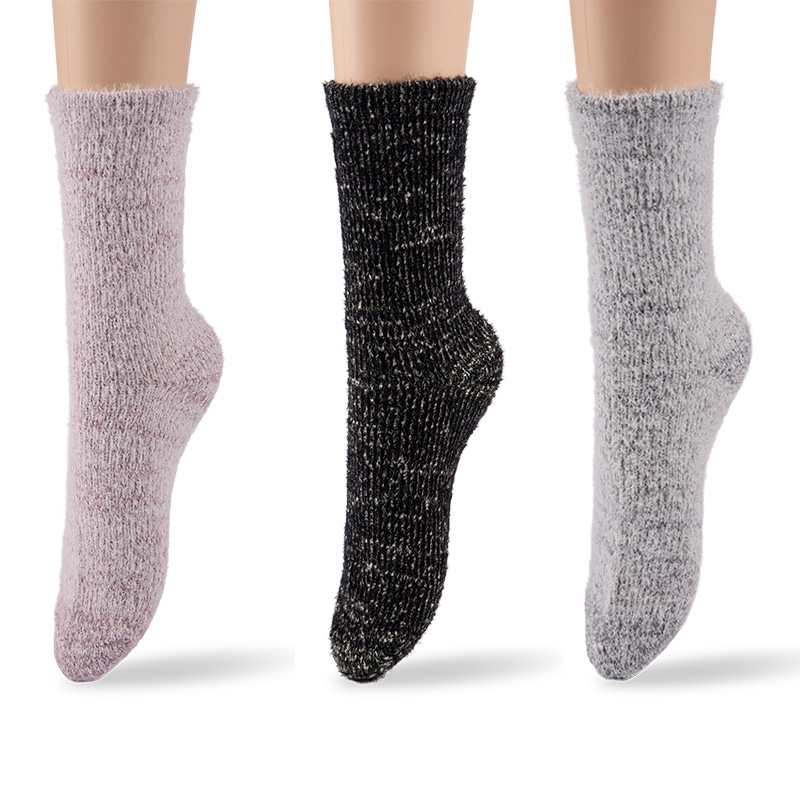 RZ009 Feather Yarn Chenille Soft Warm Plush Women’s Boot Socks
