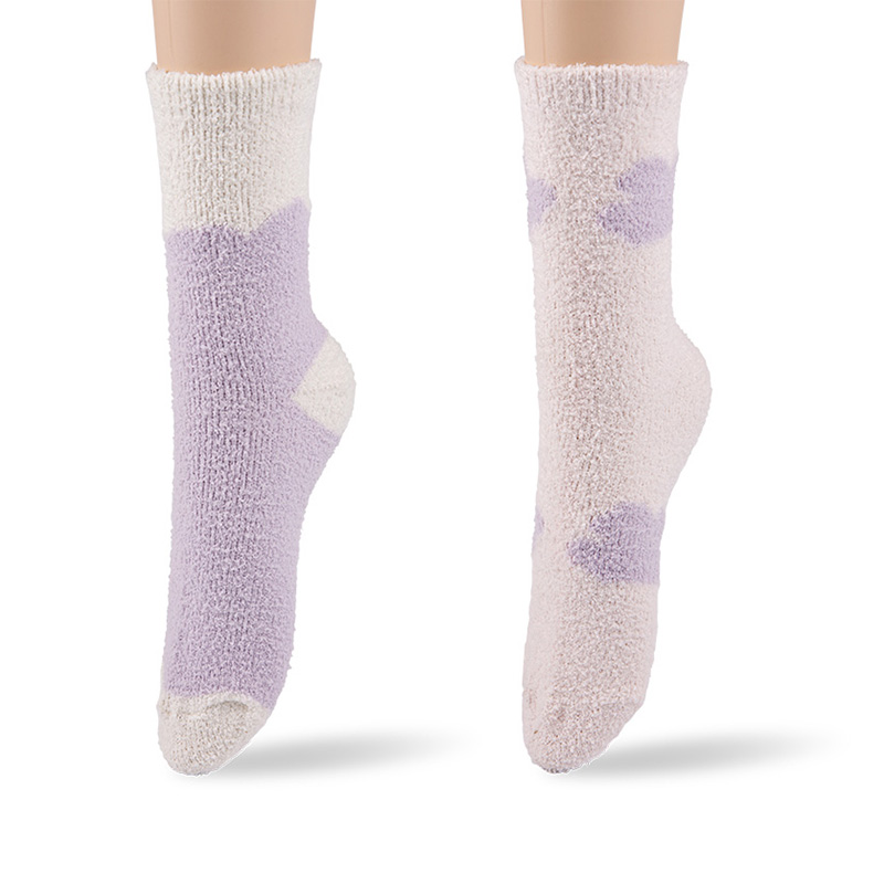 RZ095 Soft Cloud Lavender Pink Light Fleece Women’s Boot Socks
