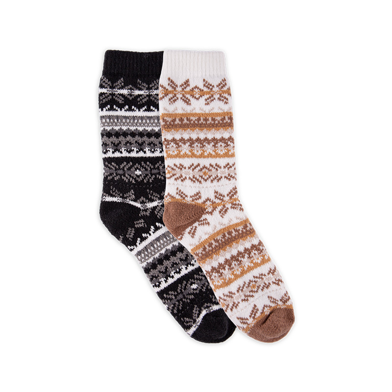 RZ119 Warm Fleece Textured Vintage Single-Layer Women’s Boot Socks