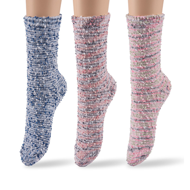 RZ125 Playful Candy Color Fuzzy Speckled Mid-Calf Women’s Boot Socks